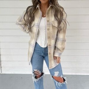 Plaid Button-Up Shacket